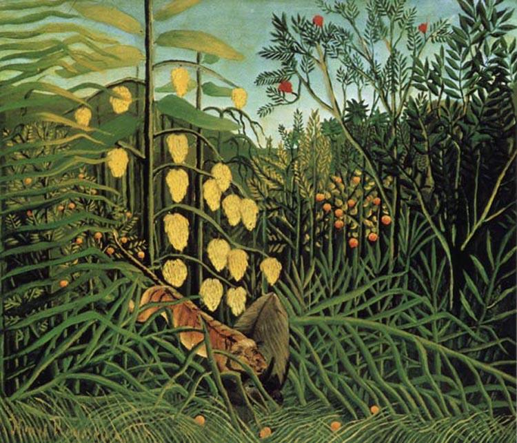 Henri Rousseau Fight Between a Tiger and a Bull